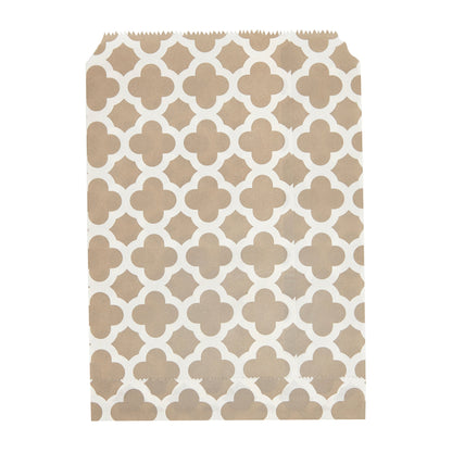 Bag Tek Rectangle Gray Paper Bag - Asian Monogram - 7" x 5" - 100 count box