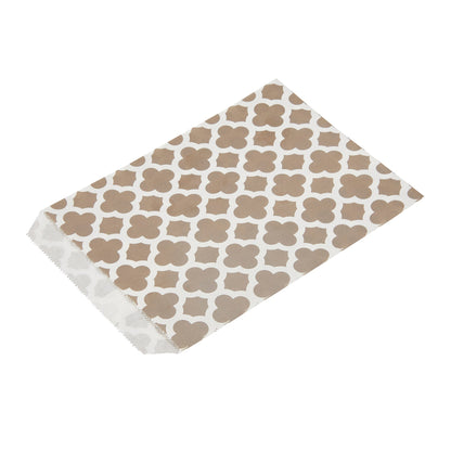 Bag Tek Rectangle Gray Paper Bag - Asian Monogram - 7" x 5" - 100 count box
