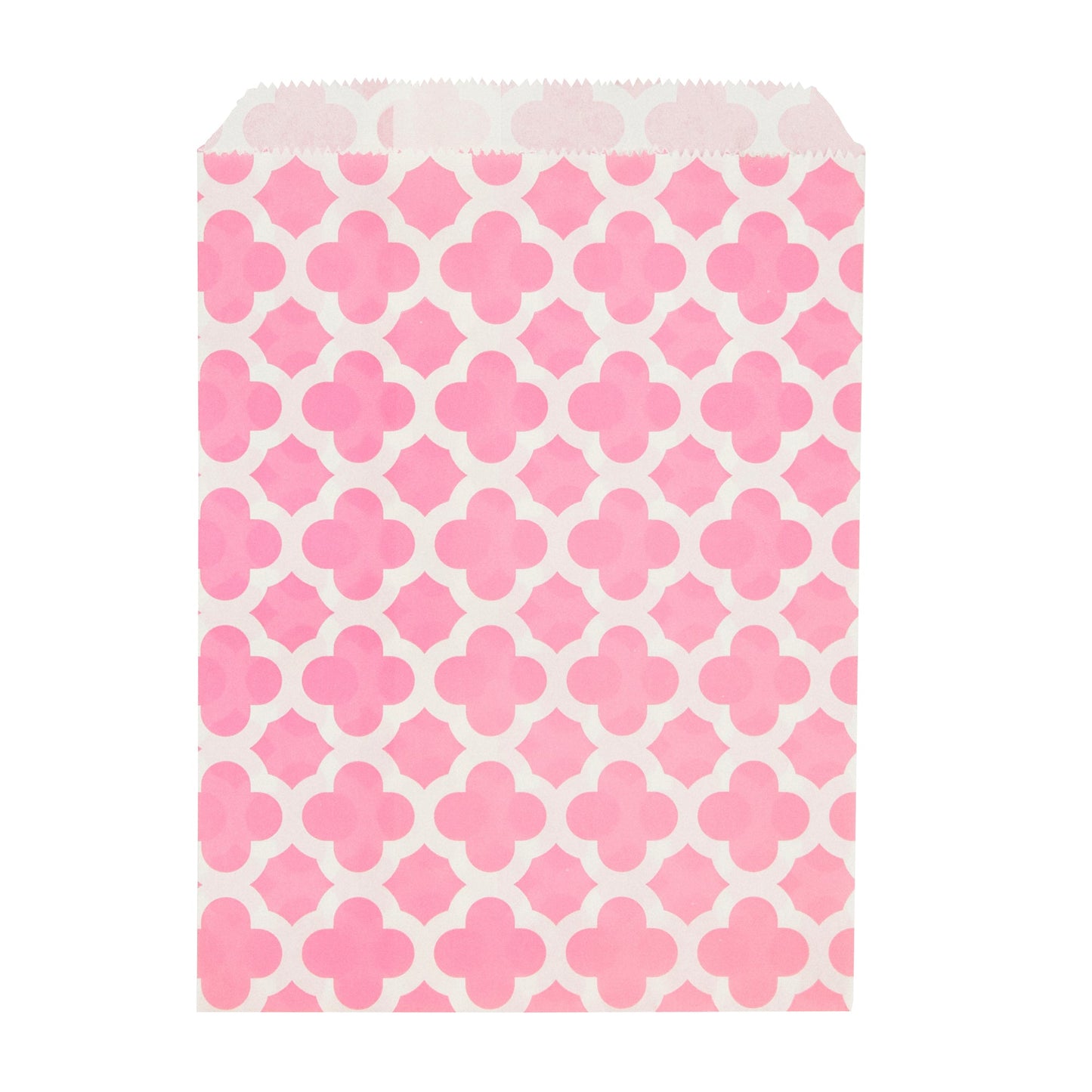 Bag Tek Rectangle Pink Paper Bag - Asian Monogram - 7" x 5" - 100 count box