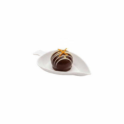 Pulp Tek Leaf White Sugarcane / Bagasse Tasting Dish - 3 3/4" x 2 1/4" - 100 count box