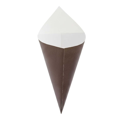 Cone Tek Black Paper Food Cone - 9 1/2" x 4 1/2" - 100 count box