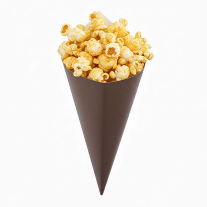 Cone Tek Black Paper Food Cone - 9 1/2" x 4 1/2" - 100 count box