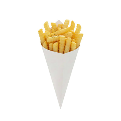 Cone Tek White Paper Food Cone - 9 1/2" x 4 1/2" - 100 count box