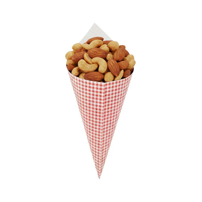 Cone Tek Picnic Print Paper Food Cone - 9 1/2" x 4 1/2" - 100 count box