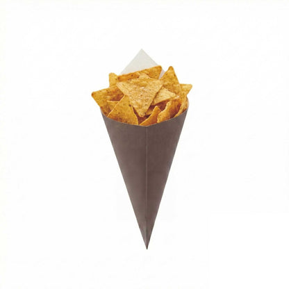 Cone Tek Black Paper Food Cone - 11 1/2" x 5 1/2" - 100 count box