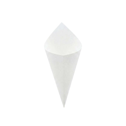 Cone Tek White Paper Food Cone - 11 1/2" x 5 1/2" - 100 count box