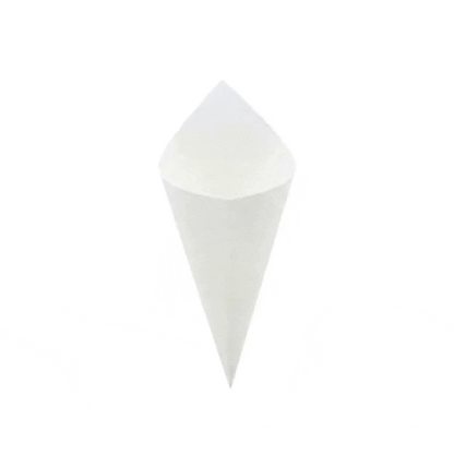 Cone Tek White Paper Food Cone - 11 1/2" x 5 1/2" - 100 count box