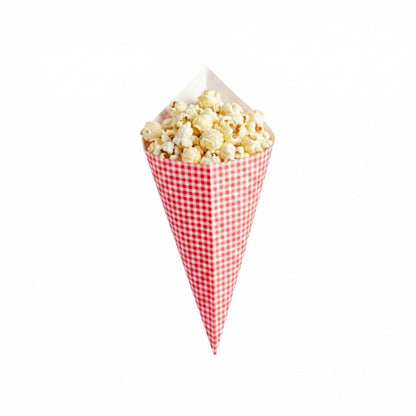 Cone Tek Picnic Print Paper Food Cone - 11 1/2" x 5 1/2" - 100 count box