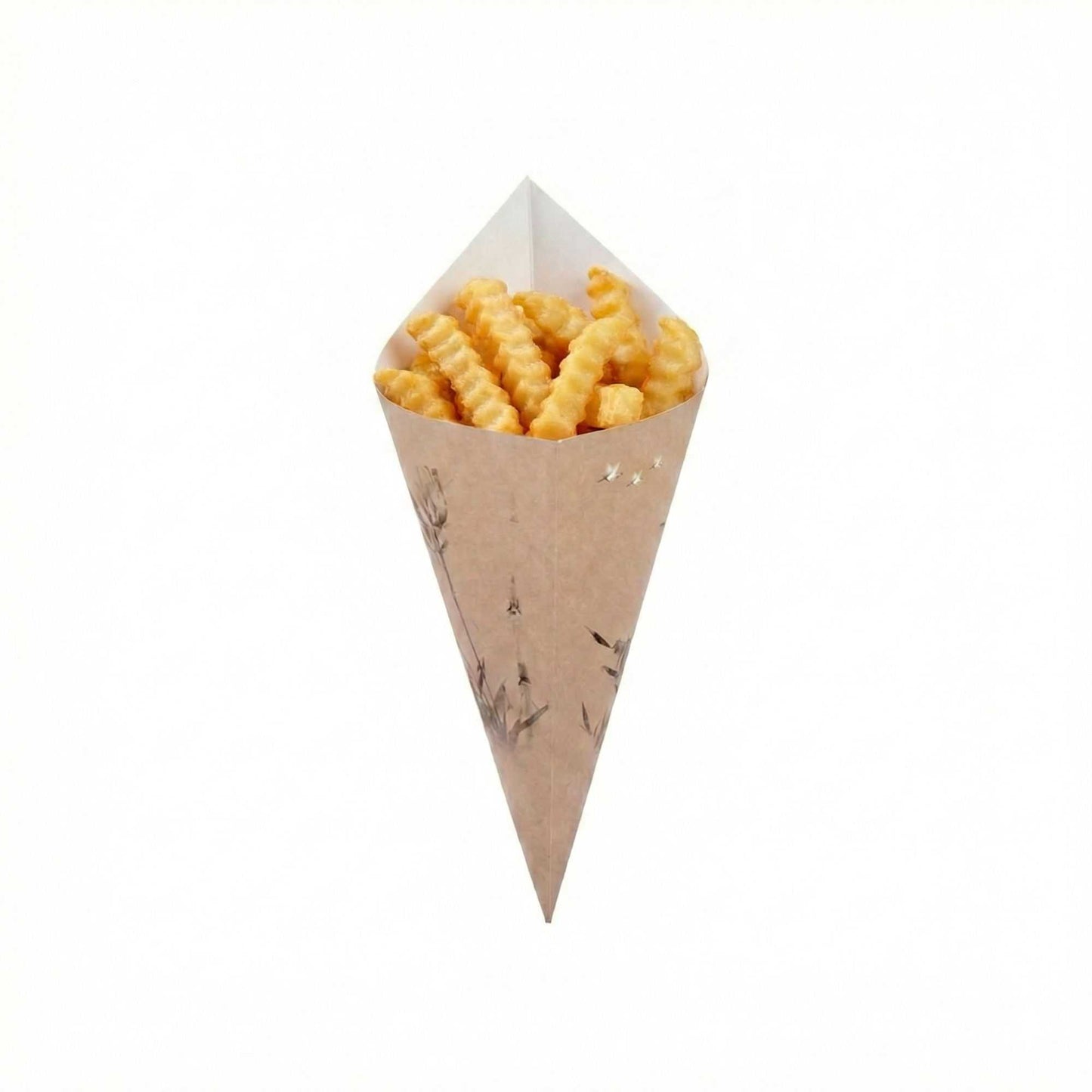 Cone Tek Bamboo Print Paper Food Cone - 11 1/2" x 5 1/2" - 100 count box