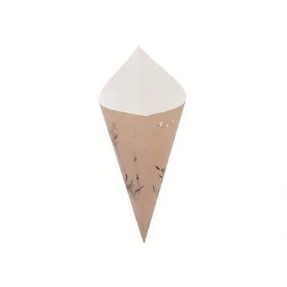 Cone Tek Bamboo Print Paper Food Cone - 11 1/2" x 5 1/2" - 100 count box