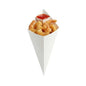 Cone Tek White Paper Food Cone - with Dipping Pocket - 15" x 9" - 100 count box