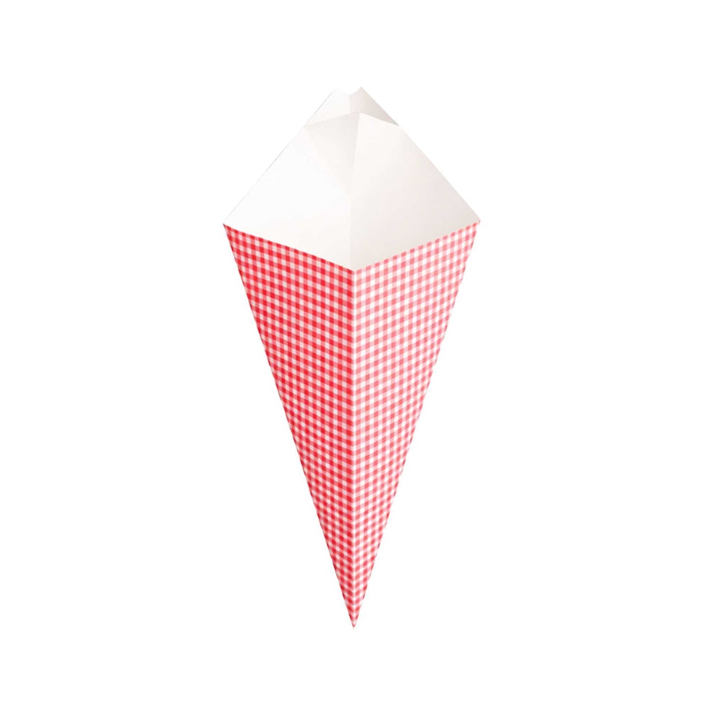 Cone Tek Picnic Print Paper Food Cone - with Dipping Pocket - 15" x 9" - 100 count box