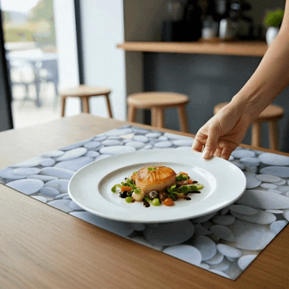 Chef 101 Rectangle River Stone Paper Placemat - Semi-Disposable, 10 Uses - 11 3/4" x 15 3/4" - 12 count box