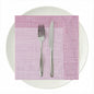 Luxenap Square White Paper Napkin - Super Lux, with Burgundy Threads - 15 3/4" x 15 3/4" - 25 count box