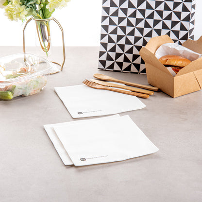 Luxenap Square Pure White Paper Napkin - Air Laid - 15 3/4" x 15 3/4" - 25 count box