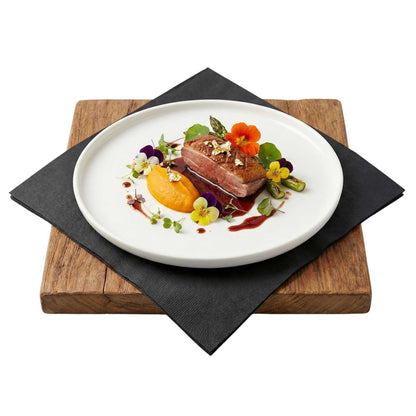 Luxenap Square Pure Black Paper Napkin - Air Laid - 15 3/4" x 15 3/4" - 25 count box
