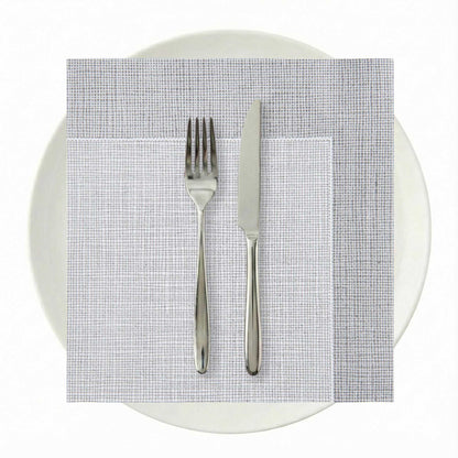 Luxenap Square White Paper Napkin - Air Laid, with Gray Threads - 15 3/4" x 15 3/4" - 25 count box