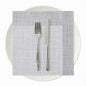 Luxenap Square White Paper Napkin - Air Laid, with Gray Threads - 15 3/4" x 15 3/4" - 25 count box