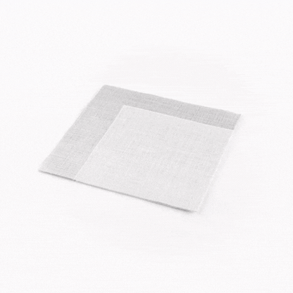 Luxenap Square White Paper Napkin - Air Laid, with Gray Threads - 15 3/4" x 15 3/4" - 25 count box