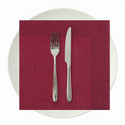 Luxenap Square Bordeaux Paper Napkin - Air Laid, with Black Threads - 15 3/4" x 15 3/4" - 25 count box