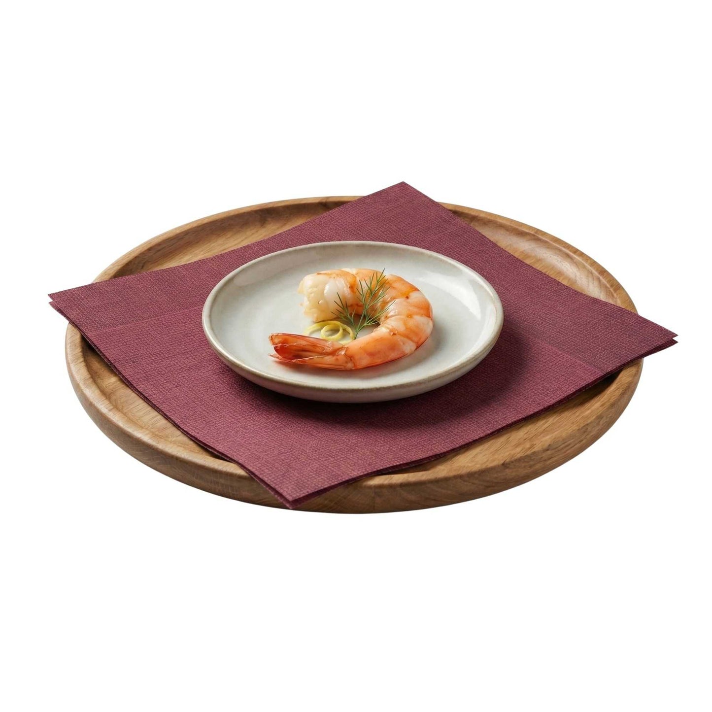 Luxenap Square Bordeaux Paper Napkin - Air Laid, with Black Threads - 15 3/4" x 15 3/4" - 25 count box