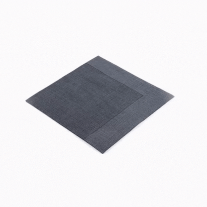Luxenap Square Black Paper Napkin - Air Laid, with White Threads - 15 3/4" x 15 3/4" - 25 count box