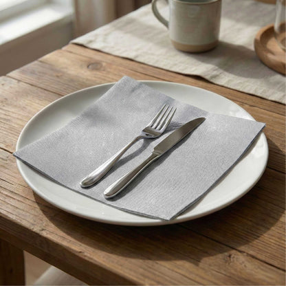 Luxenap Square Black Denim Paper Napkin - Air Laid - 15 3/4" x 15 3/4" - 25 count box