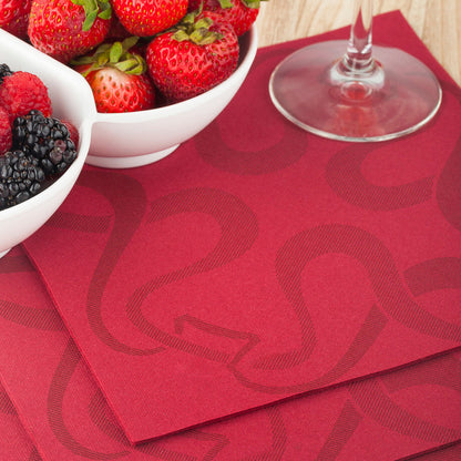 Luxenap Square Vintage Bordeaux Paper Napkin - Air Laid - 15 3/4" x 15 3/4" - 25 count box