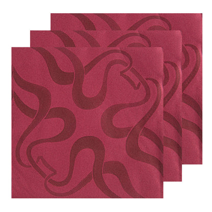 Luxenap Square Vintage Bordeaux Paper Napkin - Air Laid - 15 3/4" x 15 3/4" - 25 count box