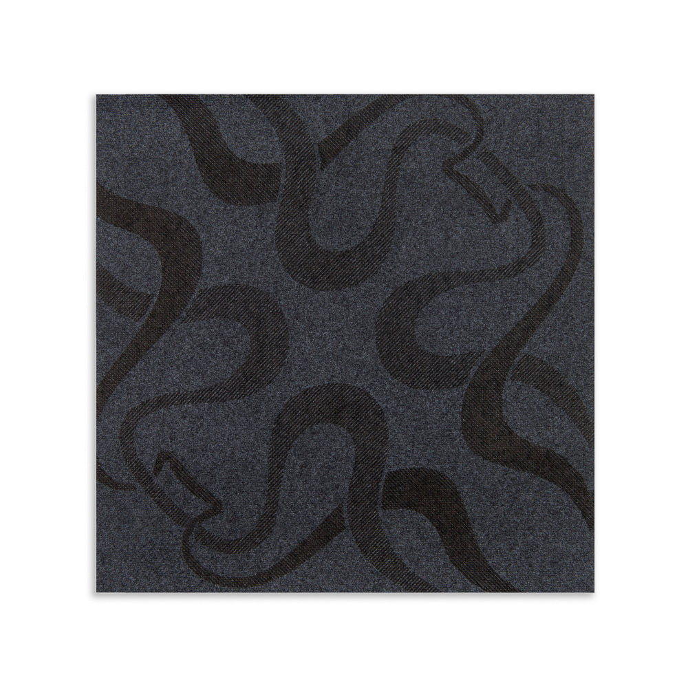 Luxenap Square Vintage Black Paper Napkin - Air Laid - 15 3/4" x 15 3/4" - 25 count box