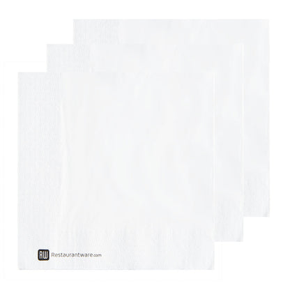 Luxenap Square White Paper Napkin - Micropoint, 3-Ply - 15 3/4" x 15 3/4" - 50 count box