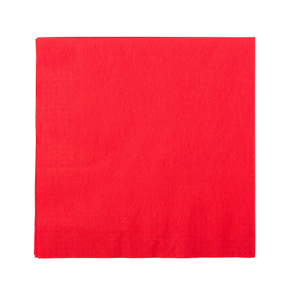 Luxenap Square Red Paper Napkin - Micropoint, 2-Ply - 15 1/2" x 15 1/4" - 50 count box