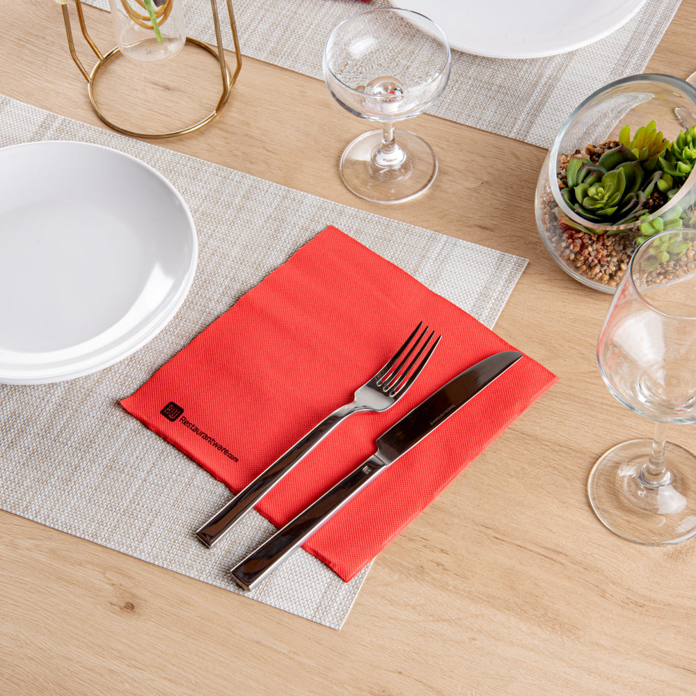 Luxenap Square Red Paper Napkin - Micropoint, 2-Ply - 15 1/2" x 15 1/4" - 50 count box