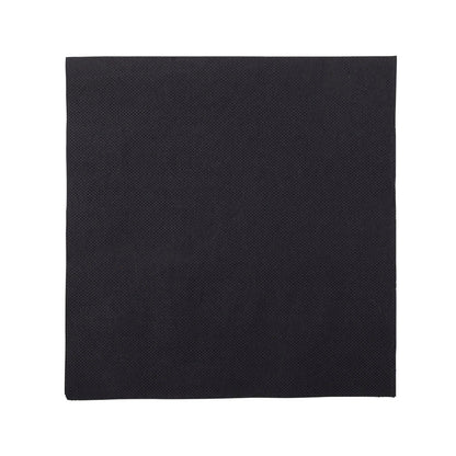 Luxenap Square Black Paper Napkin - Micropoint, 2-Ply - 15 1/2" x 15 1/4" - 50 count box