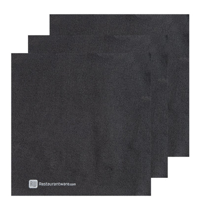 Luxenap Square Black Paper Napkin - Micropoint, 2-Ply - 15 1/2" x 15 1/4" - 50 count box