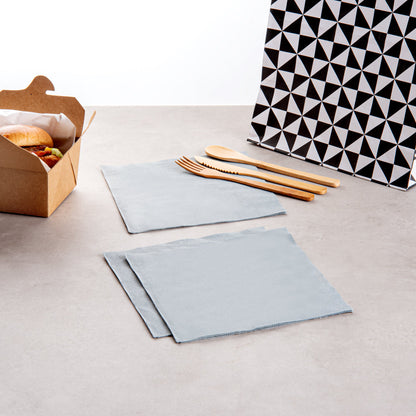 Luxenap Square Gray Paper Napkin - Micropoint, 2-Ply - 15 1/2" x 15 1/4" - 50 count box