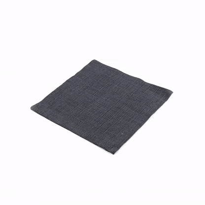 Luxenap Square Black Paper Napkin - Micropoint, 2-Ply, with White Threads - 15 1/2" x 15 1/4" - 50 count box