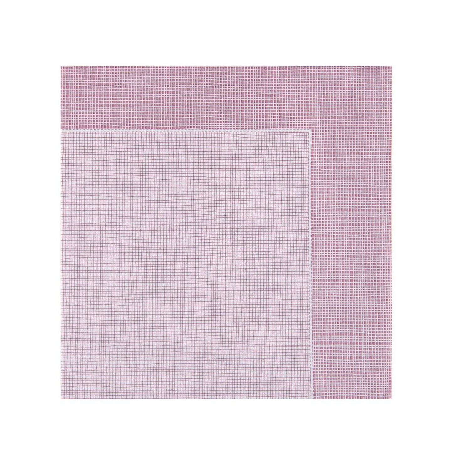 Luxenap Square White Paper Napkin - Super Lux, with Burgundy Threads - 15 3/4" x 15 3/4" - 600 count box