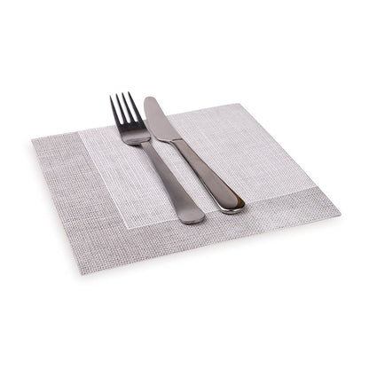 Luxenap Square White Paper Napkin - Air Laid, with Gray Threads - 15 3/4" x 15 3/4" - 600 count box