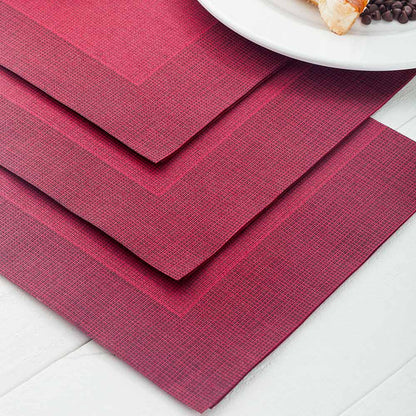 Luxenap Square Bordeaux Paper Napkin - Air Laid, with Black Threads - 15 3/4" x 15 3/4" - 600 count box