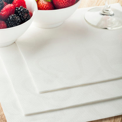 Luxenap Square Vintage White Paper Napkin - Air Laid - 15 3/4" x 15 3/4" - 600 count box