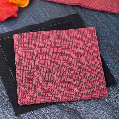 Luxenap Square Bordeaux Paper Cocktail Napkin - Micropoint, 2-Ply, with Black Threads - 7 3/4" x 7 3/4" - 4800 count box