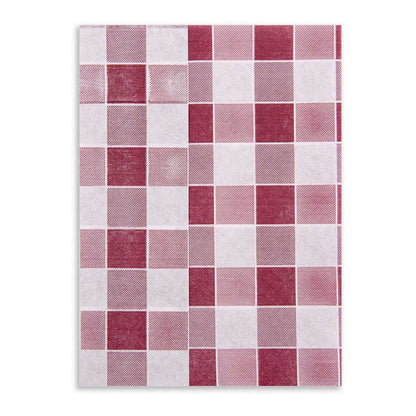 Luxenap Rectangle Bordeaux Paper Napkin - Picnic Print, 1-Ply - 7" x 13 1/2" - 100 count box