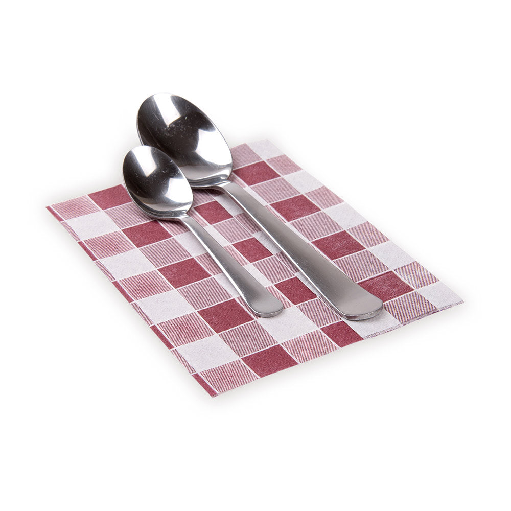 Luxenap Rectangle Bordeaux Paper Napkin - Picnic Print, 1-Ply - 7" x 13 1/2" - 100 count box