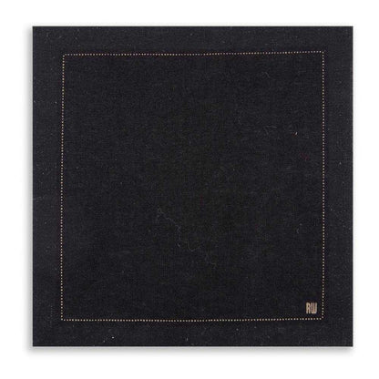 Luxenap Square Black Cotton Cocktail Napkin - Organic, Disposable - 4 1/2" x 4 1/2" - 50 count box