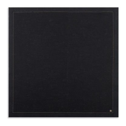 Luxenap Square Black Cotton Napkin - Organic, Disposable - 8 3/4" x 8 3/4" - 50 count box