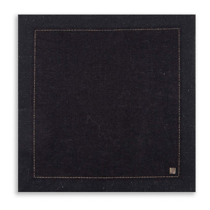 Luxenap Square Black Cotton Cocktail Napkin - Organic, Disposable - 4 1/2" x 4 1/2" - 500 count box