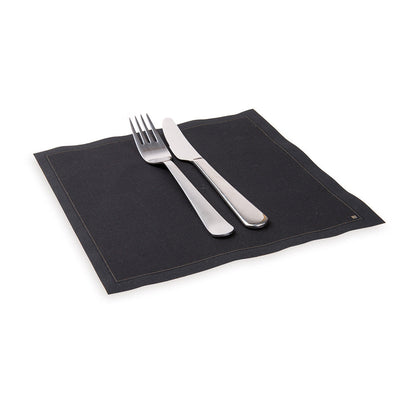 Luxenap Square Black Cotton Napkin - Organic, Disposable - 8 3/4" x 8 3/4" - 500 count box