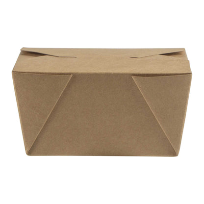 Bio Tek 30 oz Rectangle Kraft Paper #1 Bio Box Take Out Container - 5" x 4" x 2 1/2" - 50 count box