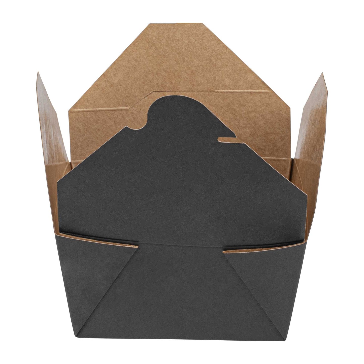 Bio Tek 30 oz Rectangle Black Paper #1 Bio Box Take Out Container - 5" x 4" x 2 1/2" - 50 count box